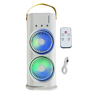 "Ventilador Humidificador Dual RGB Invertido: Tecnología ! 🔄💧  🌈